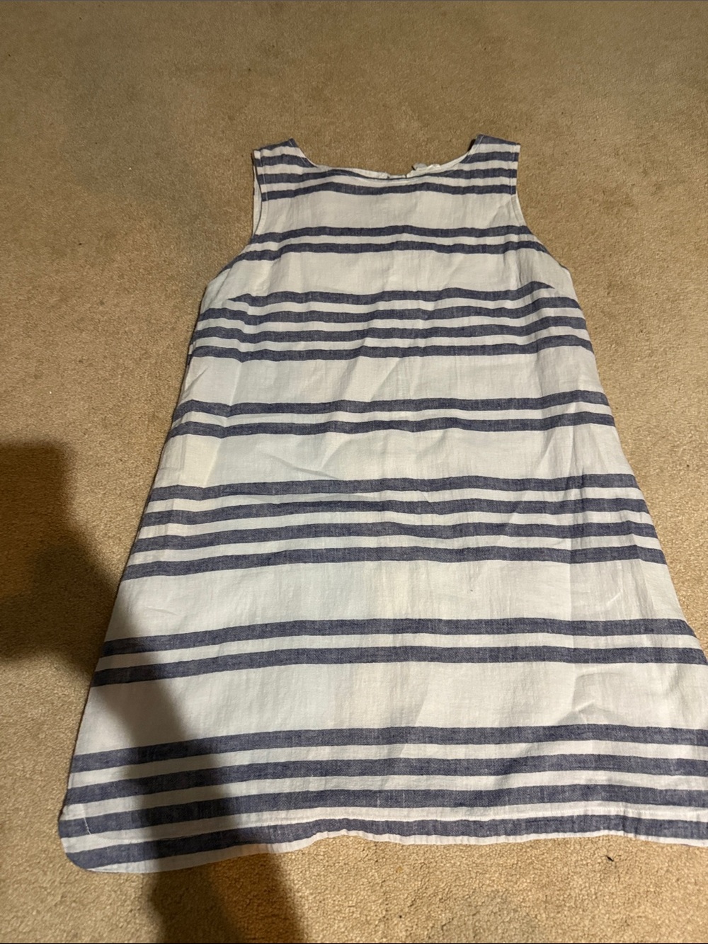 beachlunchlounge White and Navy Striped Shift Dress